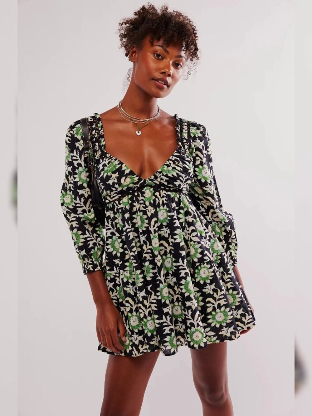 Free People Sacha Mini Dress XL 12 Women's Casual Floral Printed Short NEW 46370